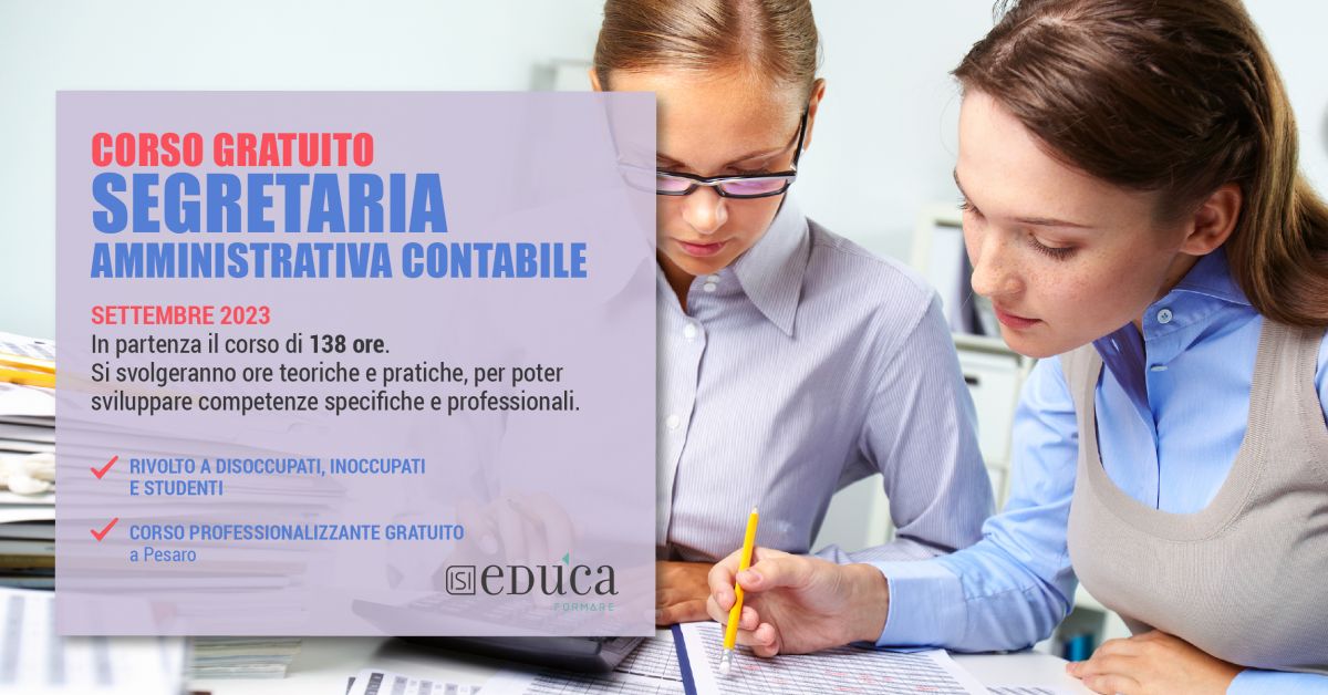 Corso GRATUITO Segretaria Amministrativa Contabile  - copertina