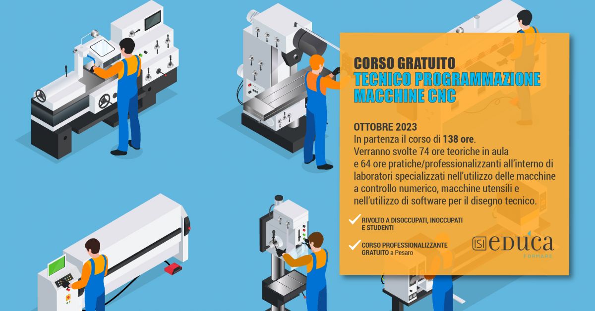 Corso GRATUITO Tecnico Programmazione Macchine CNC - copertina