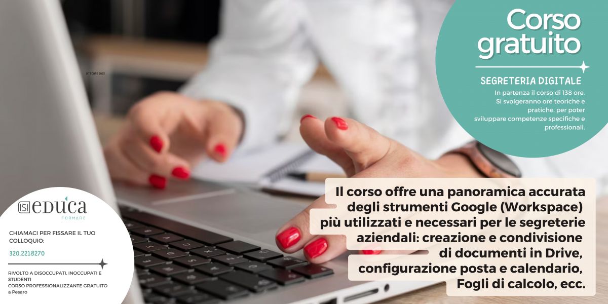 CORSO GRATUITO DI SEGRETERIA DIGITALE